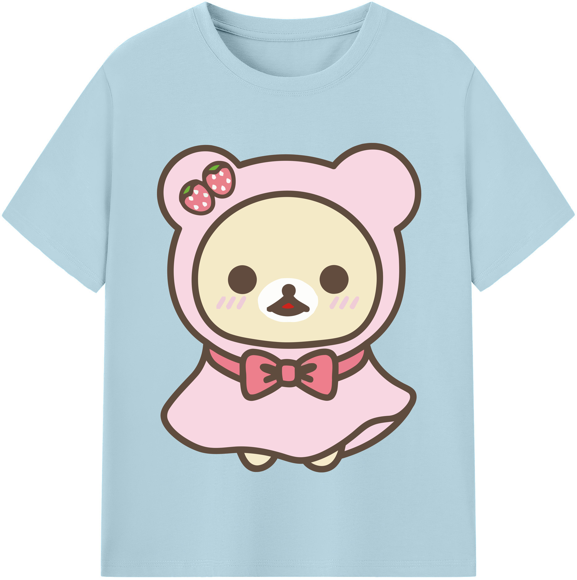 （画像用） リラックマ リラックマ キイロイトリ Rilakkuma Korilakkuma Kiiroitori 綿100％半袖Tシャツ（フロントプリント）